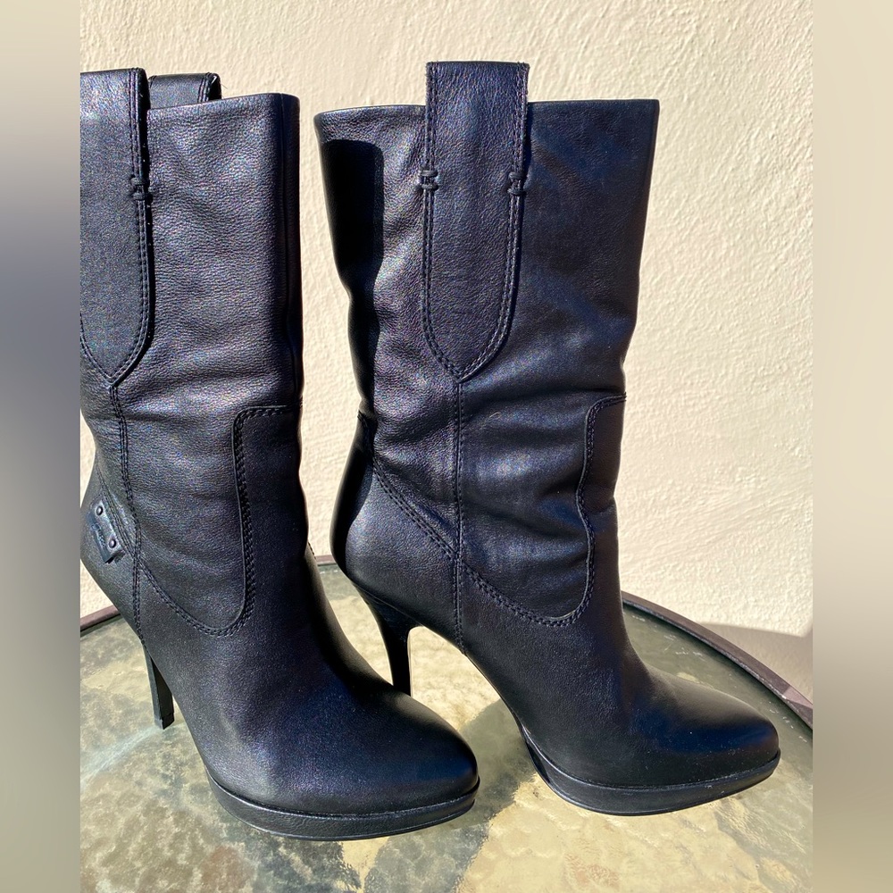 Guess, Leather Black Heel Booties, excellent condition, 37 EU